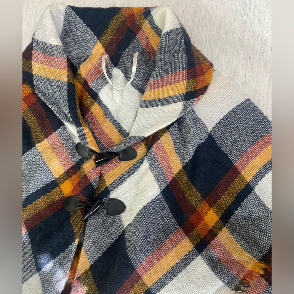 Navy, White, and Yellow O/S Poncho